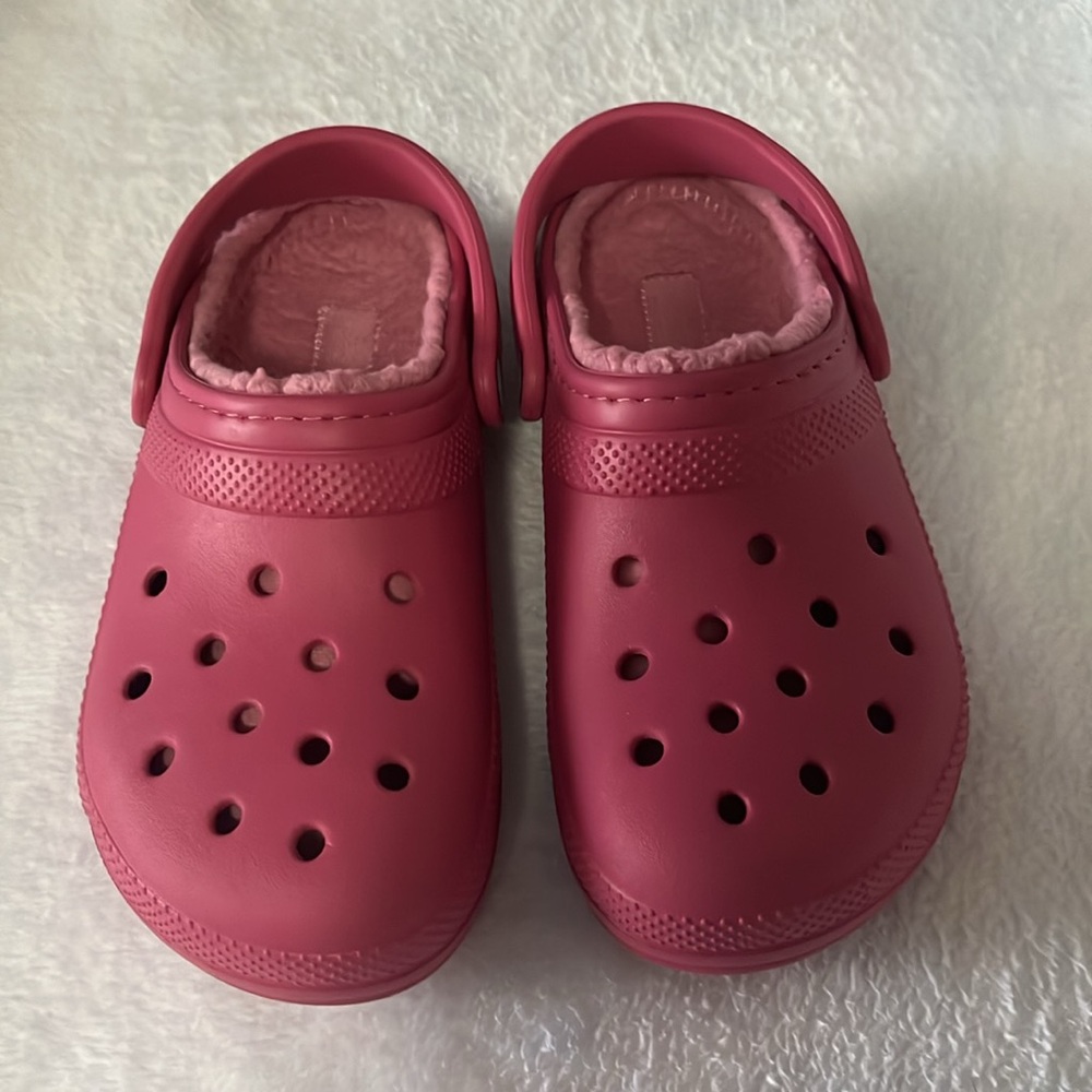 Pink CROCS fleece lined